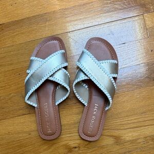 Brand New Jack Rogers Women's Metallic Bronze and white Sandals